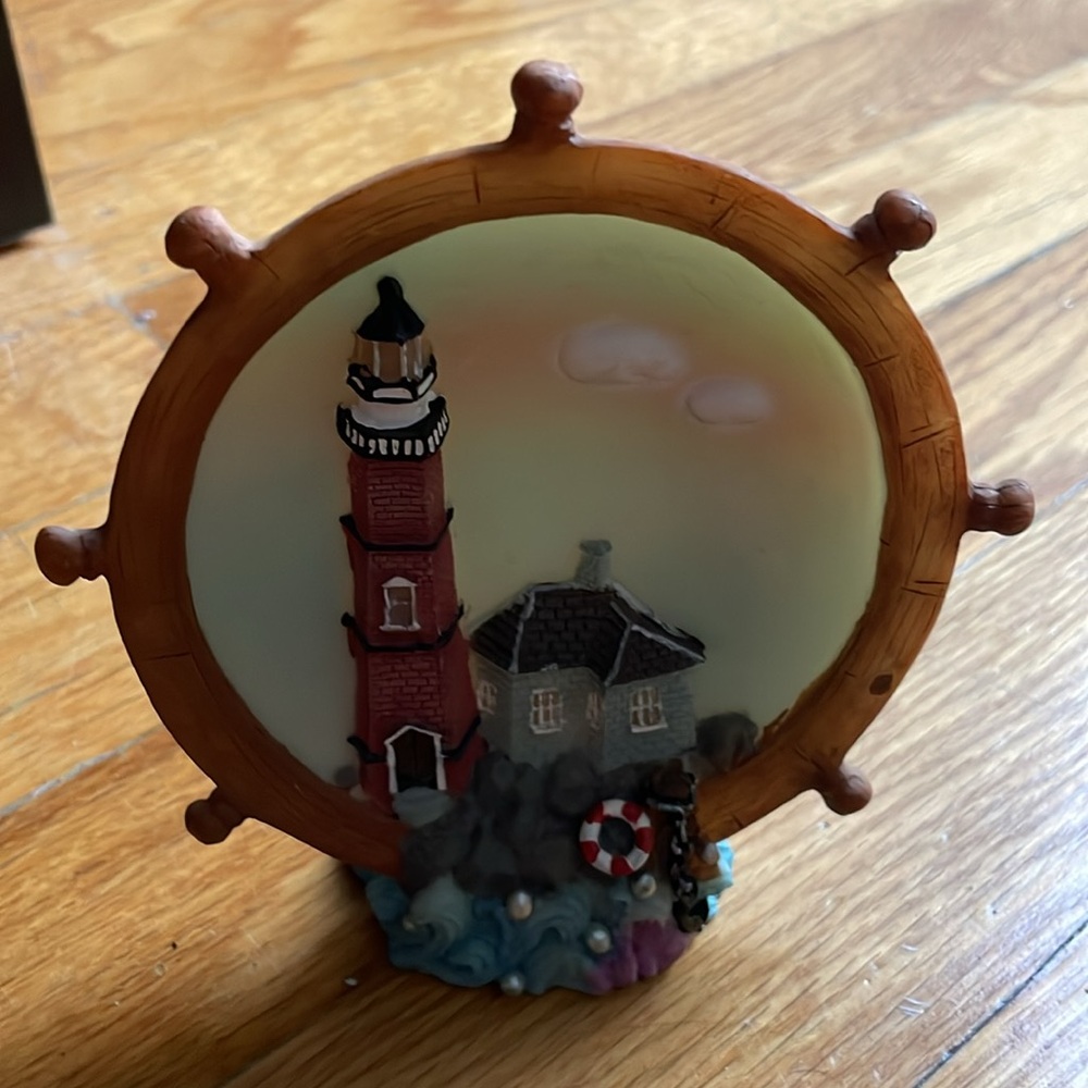 Lighthouse in Wheel Figurine Hand painted Decorative Collectible n691
